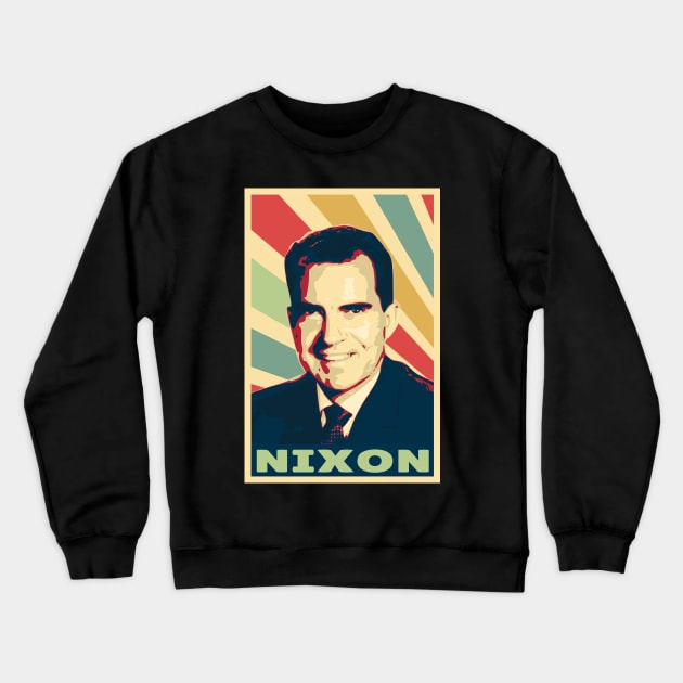 Richard Nixon Vintage Colors Crewneck Sweatshirt by Nerd_art